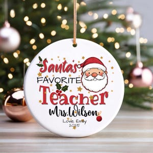 Custom Teacher Christmas Ornament, Christmas Gift for Teacher, Personalized Funny Teacher Ornament, Thank You Teacher Gift, Custom Gift