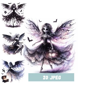 Haunted Doll Clipart – 20 Watercolor Halloween Doll JPGs – Creepy Cute Ephemera – Junk Journal & Scrapbook Printable Spooky Digital Download