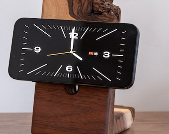 Live Edge Walnut Wireless Magnetic Phone Charger (Wireless Charger Included)