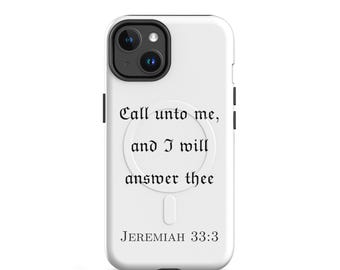 Etui na telefon z wersetem biblijnym z Księgi Jeremiasza 33:3 KJV, chrześcijańskie etui MagSafe na iPhone'a