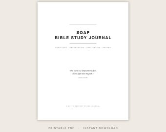 Dziennik do studiowania Biblii SOAP do druku w formacie PDF | Minimalistyczny przewodnik do studiowania Pisma Świętego | Szablon do chrześcijańskiego studiowania Biblii | Natychmiastowe pobranie