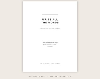 Dziennik Pisma Świętego do druku w formacie PDF | Dziennik Biblijny Write the Word | Minimalistyczny chrześcijański dziennik Pisma Świętego | Natychmiastowe pobranie
