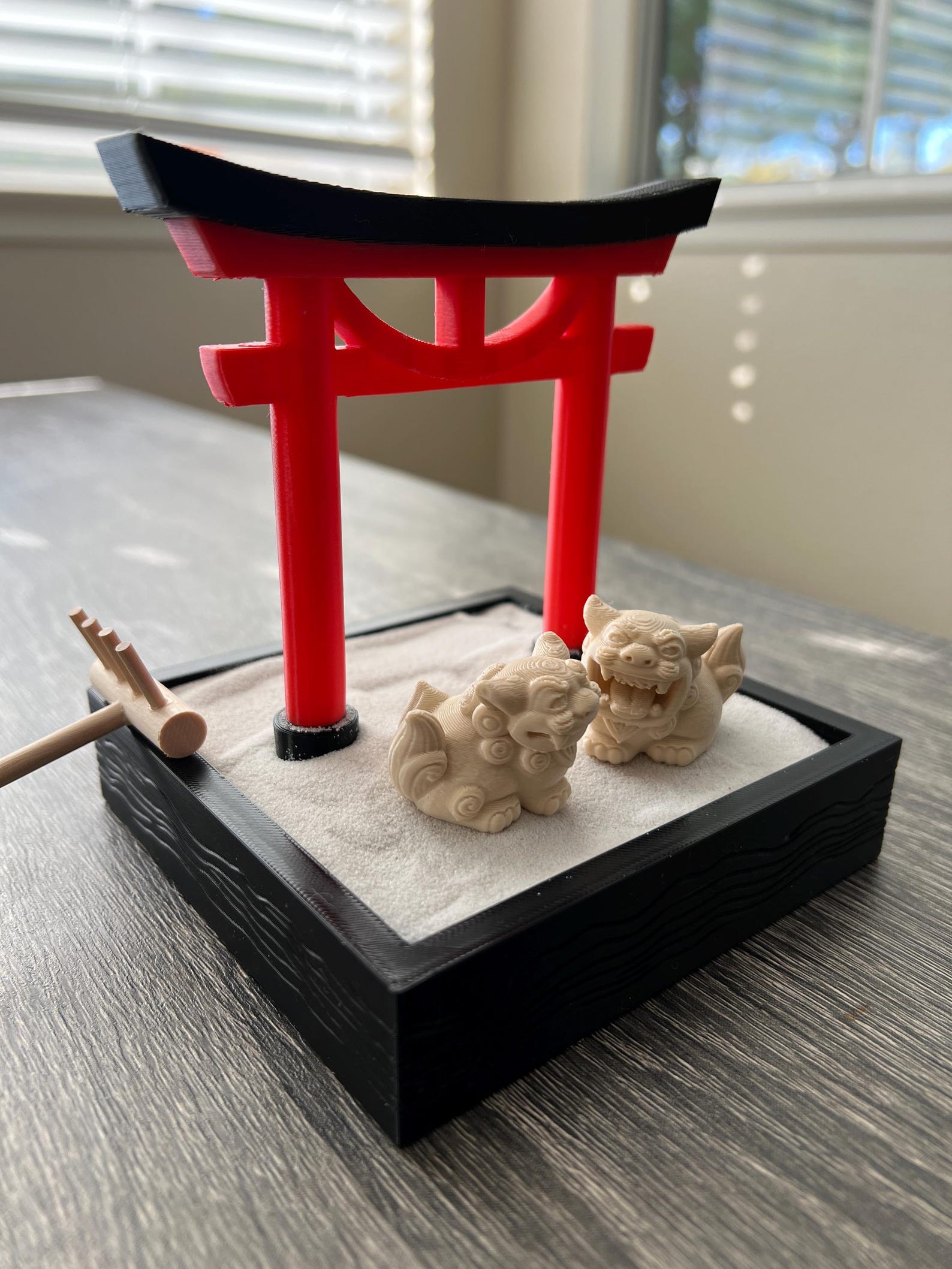 Japan Torii Gate Zen Garden With Okinawan Shisha Dogs - Etsy