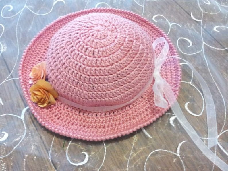 Panama Hat /Sailor Hat Crochet Hat with Brim pattern Instant PDF download image 1