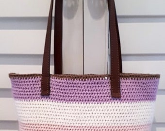 Digital Easy and Quick French Market crochet bag with lining - everyday bag