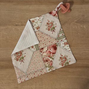 Rose Patchwork Pacifier Lovey - Baby Security Blanket - Hand Sewn Lovey - Baby Shower Gift