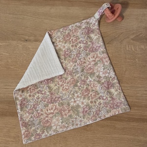 Dusty Rose Pacifier Lovey - Baby Security Blanket - Hand Sewn Lovey - Baby Shower Gift