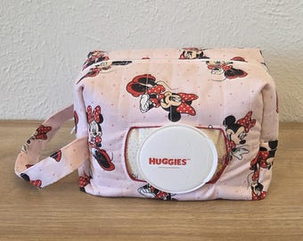 Minnie Mouse Diaper and Wipe Pouch | Quick On The Go Diaper Bag | Diaper Pouch | Diaper Bag | Baby Shower Gift | Handmade | Dipes & Wipes