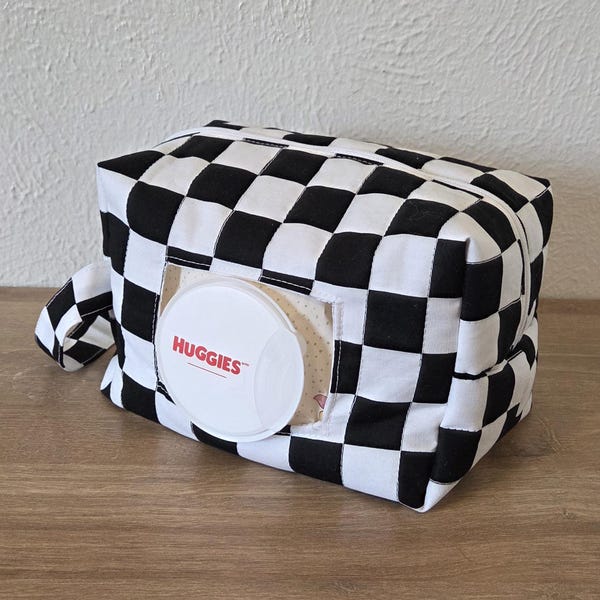 Diaper Bag Set - Beige & White Checkered main image 0