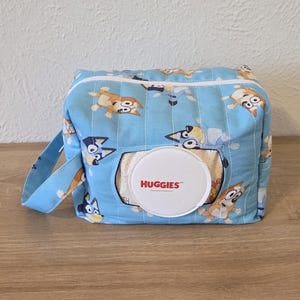 Bluey Diaper and Wipe Pouch | Quick On The Go Diaper Bag | Diaper Pouch | Diaper Bag | Baby Shower Gift | Handmade | Dipes And Wipes
