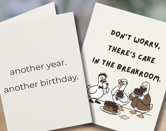 Grappige sarcastische verjaardagskaart voor collega, kantoorhumor