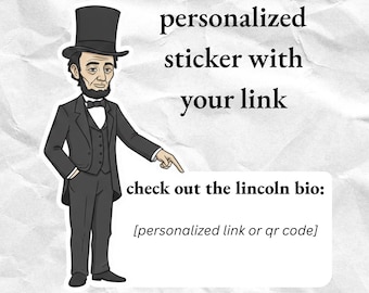 Abraham Lincoln QR-codesticker - aangepaste link in bio-netwerken