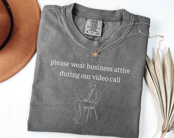 Thuiswerken grappig shirt online videogesprek