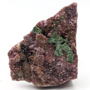 Natural Cobaltoan Calcite with Malachite Crystals on Matrix, Republic of Congo Collection