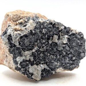 Cerussite Crystals with Barite and Galena, Natural Display Specimen, Moroccan Mineral Collection