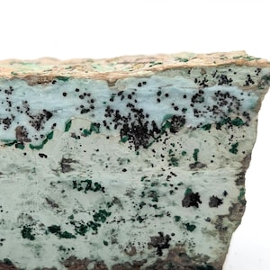 Blue Chrysocolla Crystals with Malachite and Copper Oxides - Katanga Region