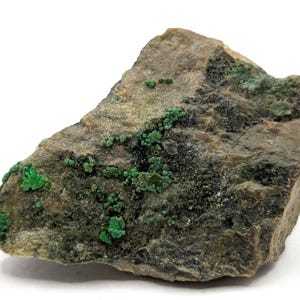 Natural Conichalcite Crystals on Matrix
