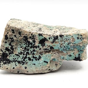 Blue Chrysocolla Crystals on Dolomite, Natural Display Specimen