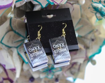 Onyx Storm van Rebecca Yarros | Fourth Wing-serie: miniboekoorbellen