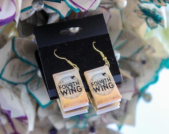 Fourth Wing van Rebecca Yarros - miniboekoorbellen