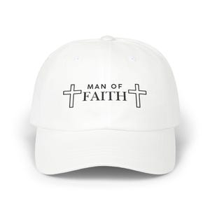 Faith Dad Cap for Men, Religious Baseball Hat, Christian Headwear, Inspirational Gift, Church Accessory