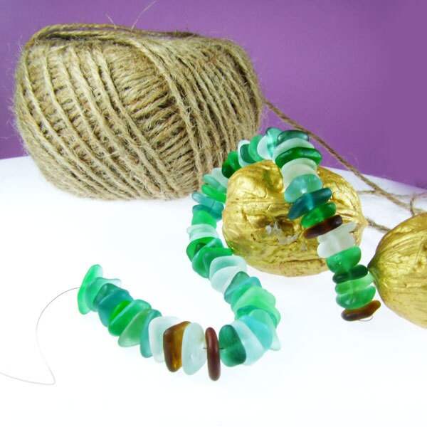 Sea Glass hand drilled 60 pcs-Small sea glass beads- Center drilled beach glass