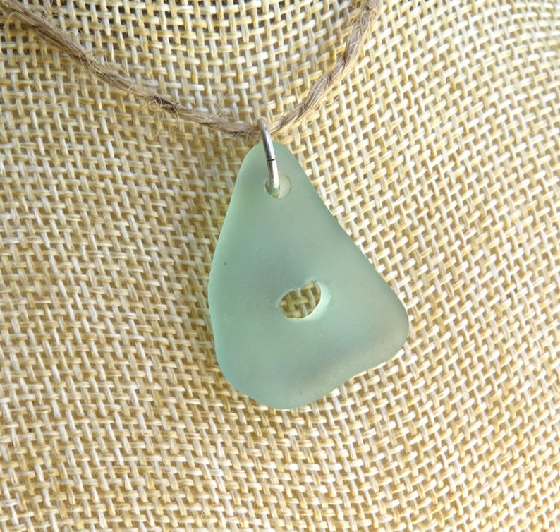 Sea Glass Jewelry Engraved Heart Jewelry Beach Glass Light Blue Pendent Seaglass Charms with Carved HEART Special Romantic Small Gift image 2