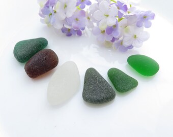 Medium Undrilled Rare Sea Glass Pieces for Jewelry, Wrapping, Mosaic, Diy sea glass, Surf Tumbled Thick Beach Glass, Smooth sea glass