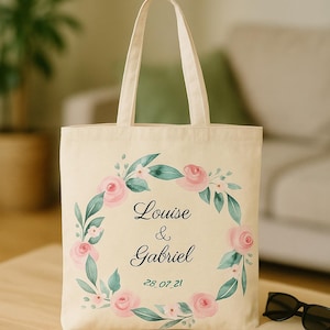 10 Personalized Flower Crown Tote Bags x10