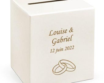 Urna de boda personalizada para anillos de boda
