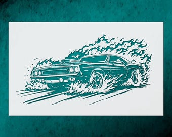 1969 Muscle Car Reusable Stencil (many Sizes) - Etsy