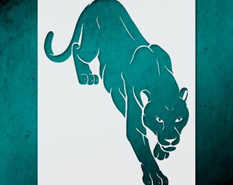 Safari Panther Stencil for Unique Home Decor  Art Projects