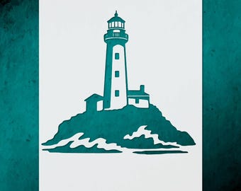 Nautical Lighthouse Stencil for Eco-Friendly Wall Art Décor