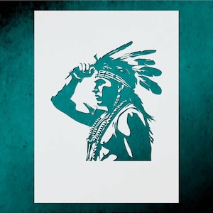 Indian Warrior Large Stencil Template Reusable + Wall Decor, DIY Crafts, Furniture Painting