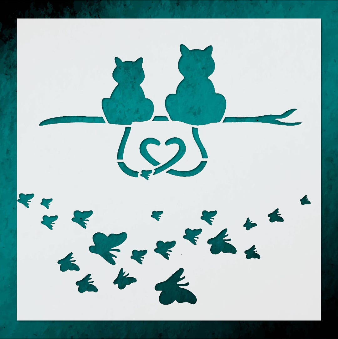 Reusable Cats Stencil Template for DIY Crafts Wall Decor Furniture ...