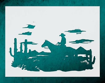 Cowboy Rustic Stencil for DIY Home Decor  Crafts