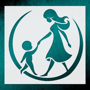 Mom  Baby Large Reusable Stencil Template for DIY Crafts  Wall Decor