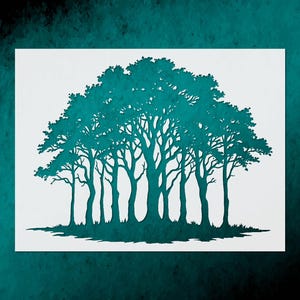 Forest Tree Stencil  Reusable Wall Art  DIY Home Decor Template