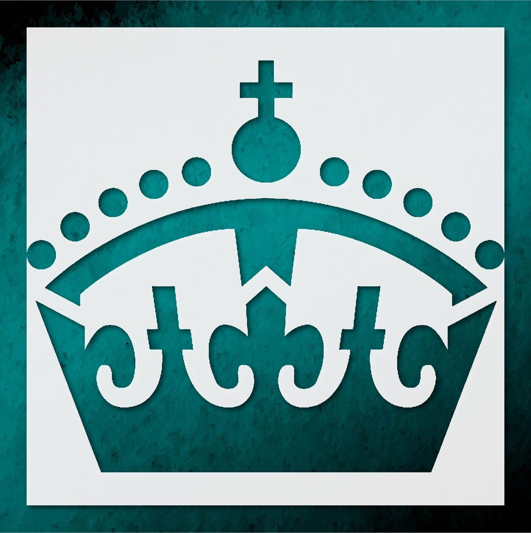 Simple Crown With Rounded To Stylized Crown Stencil: Rounded Edges for Royal Decor - Etsy