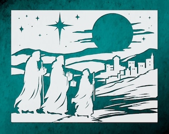 Three Wise Men Stencil for Nativity Holiday Decor
