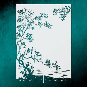 Floral Pattern Large Stencil | Reusable Wall Decor Template for DIY Crafts, Furniture Painting, Home Improvement