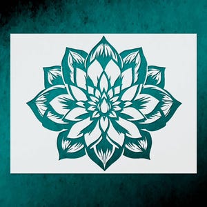Lotus Flower Large Stencil Template for DIY Crafts  Wall Decor Reusable Design