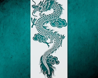 Dragon and Cloud Intricate Stencil Design for Art, Crafts, and DIY Projects