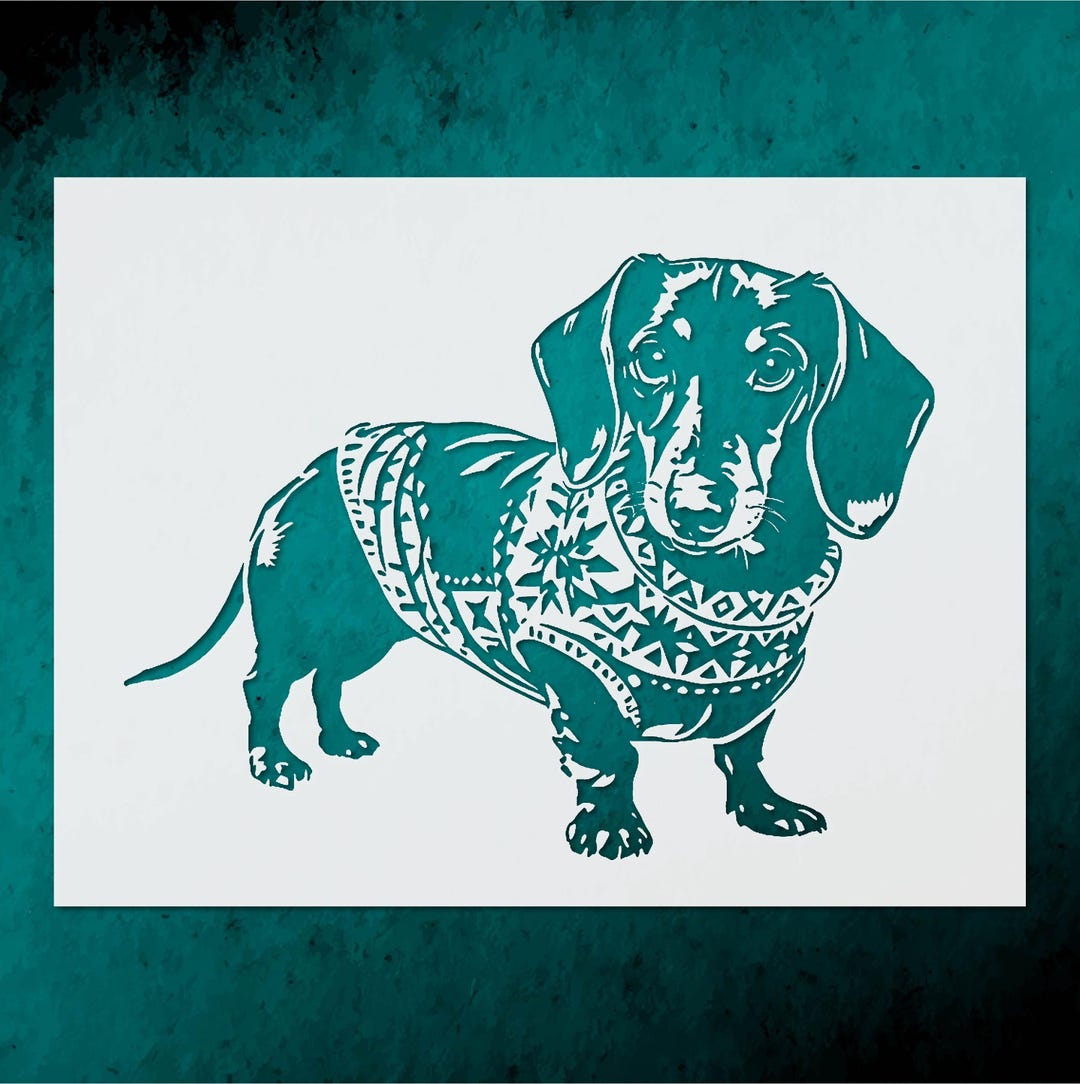 Dachshund Puppy Stencil for DIY Wall Decor Crafting Etsy