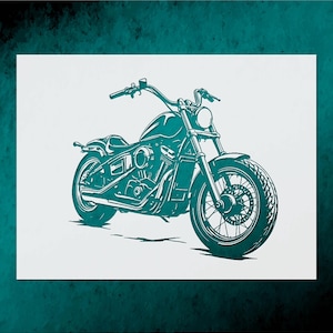 Motorcycle Emblem Large Stencil Template Reusable Wall Decor, DIY Crafts, Furniture Painting