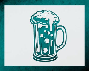 Beer Lover Stencil: Home Bar and Man Cave Wall Decor