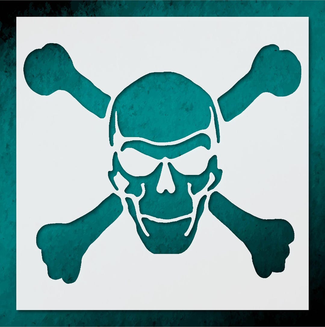 Skull and Crossbones Stencil for Caution Signs, Decor, and DIY Projects ...