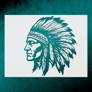 Indian Chief Wall Stencil  Large Reusable DIY Template for Home Décor  Furniture Painting