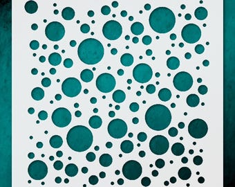 Random Circles Stencil: Modern Pattern for Crafts and Home Decor