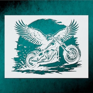 Chopper Motorcycle Stencil Template  Reusable Wall Decor  DIY Crafts